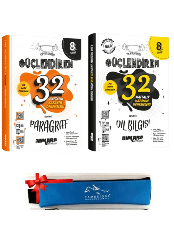Ankara Yayınları LGS 32 Haftada Paragraf ve Dil Bilgisi Kazanım Denemeleri + Kalemlik 2 Kitap Set