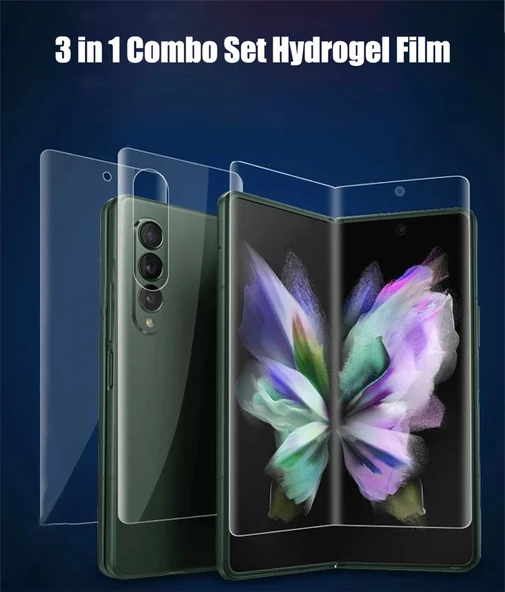 Samsung Galaxy Z Fold 6 Uyumlu 2 Ön 1 Arka Body Şeffaf Ultra koruyucu Nano Jelatin - 3