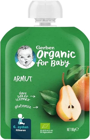 Gerber Organik Armut Elma ve Muz Püresi 90 g x 7  ArmutPüresi7Adet