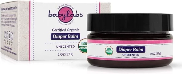 BABYLABS USDA ECO Sertifikalı Organik Bebek Pişik Önleyici Balm (Naturel kokusuz)