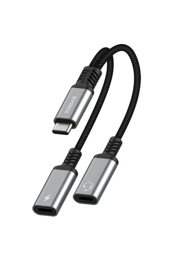 Poco F5 Pro uyumluSyrox DT40T-TT Type-C To Type-C + 3.5mm Jack Çevirici, Dönüştürücü 3.27