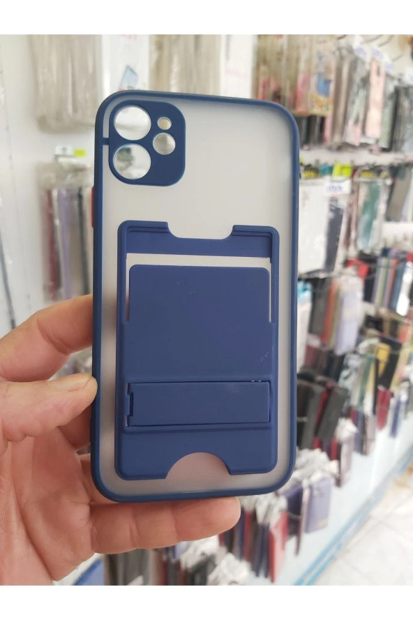 Iphone 11 Kamera Korumali Aparatli Mavi