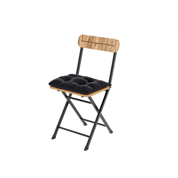 Eportatif Bistro Sandalye Katlanır Minderli Bahçe Sandalyesi Çam 1404