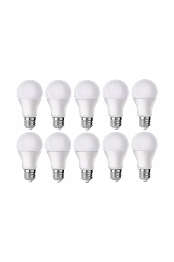 Led Ampul Beyaz Renk 9 Watt Tasarruflu 10 Lu Paket