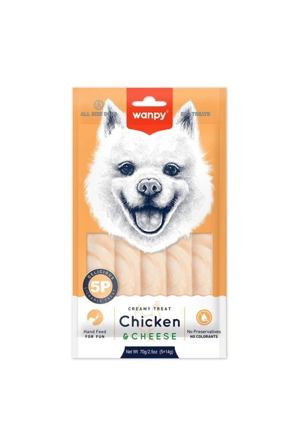 Tavuklu Ve Peynirli Yetişkin Köpek Kremalı Sıvı Ödül Maması 5x14 gr