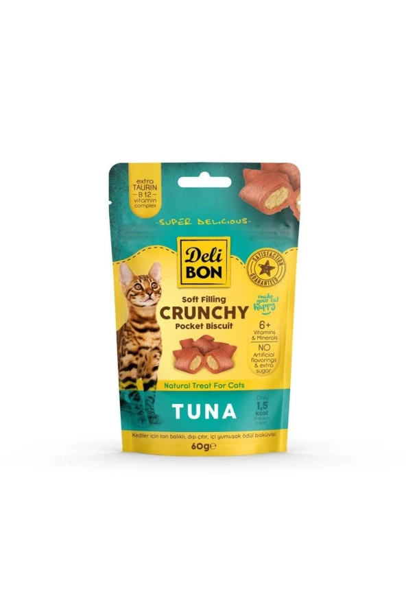 Crunchy Ton Balıklı İçi Dolgulu Ödül Bisküvisi