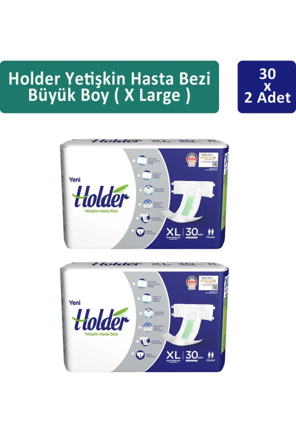 Holder Yetişkin Hasta Bezi Ekstra Büyük Boy ( X Large ) 30 x 2 Adet