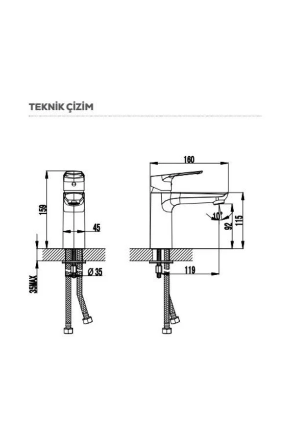 Solo Lavabo Bataryası Armatürü So1500 - 2