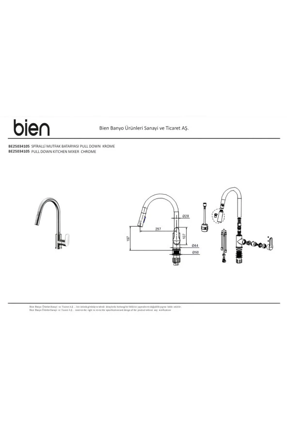 Spiralli Eviye Bataryası Pull Down (U Borulu) - 2