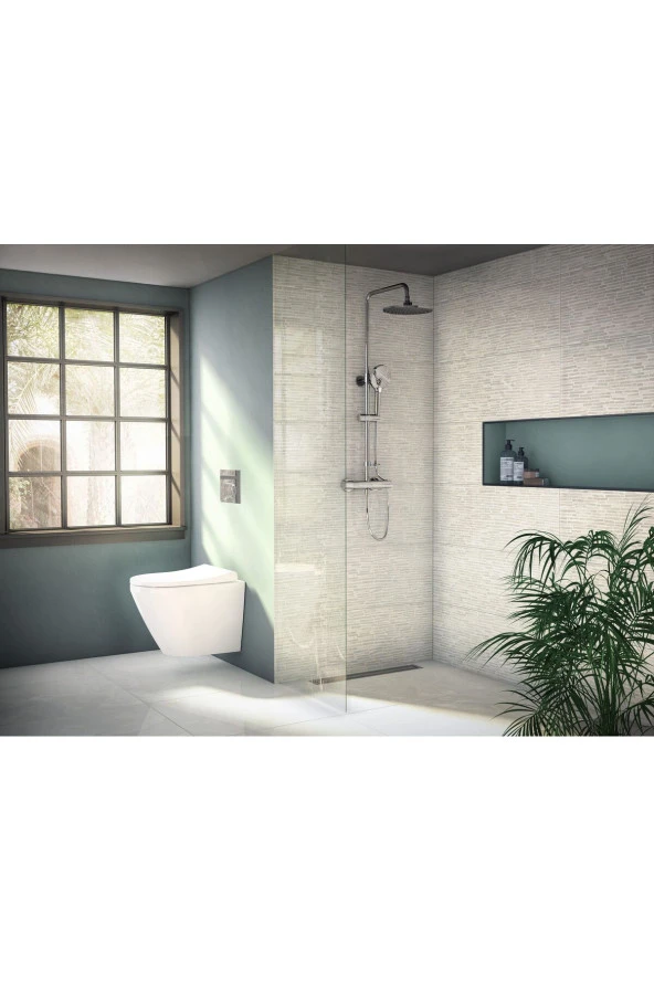 Aquaheat Joy 200 A47200 Termostatik Duş Sistemi, Krom - 2