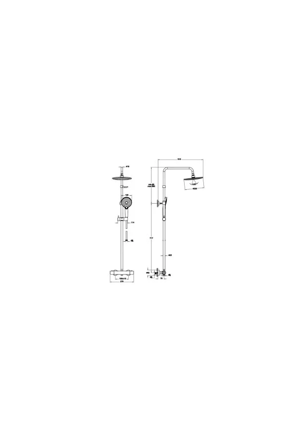 Aquaheat Joy 200 A47200 Termostatik Duş Sistemi, Krom - 5