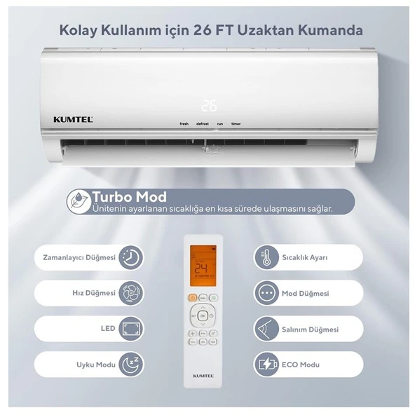 Kumtel KMSAC-12 A++ 12000 BTU Inverter Duvar Tipi Klima - 5