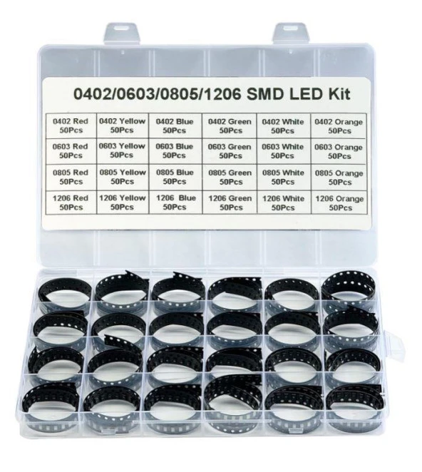 1200 Adet Smd Led Seti 6 Farklı Renk 4 Farklı Kılıfta Plastik Çantada - 3