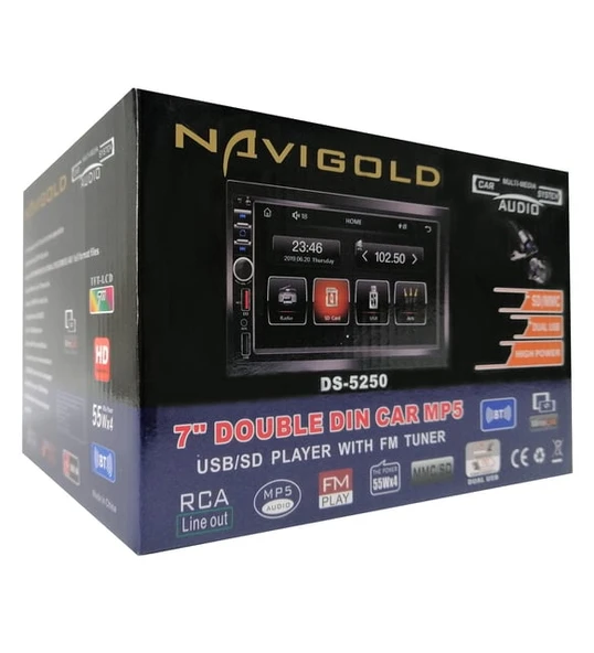Navigold DS-5250 MP5, FM, Bluetooth, USB, SD/MMC, AUX Double Teyp ürün görseli