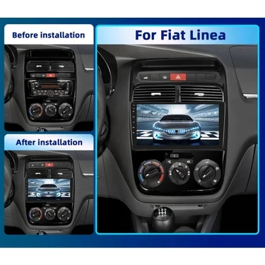 Fiat Linea Android Multimedya Sistemi (2007-2016) 4 GB Ram 64 GB Hafıza 8 Çekirdek İphone CarPlay Android Auto Navigatör Premium Series - 5