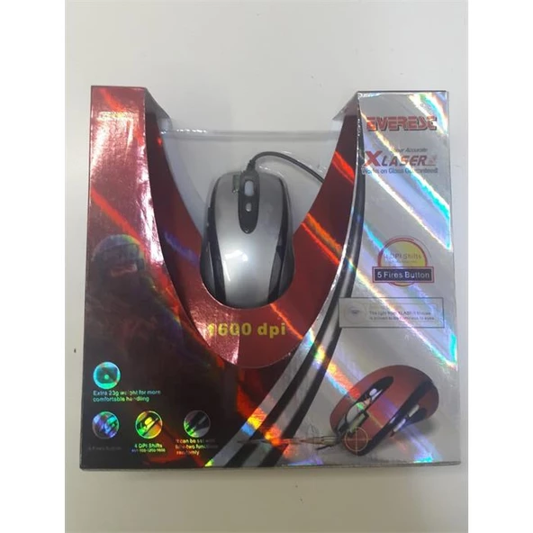 Everest X-968 Xlaser Kablolu Gri Mouse - Resim 2