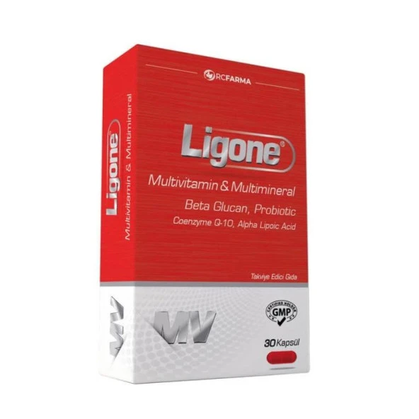 Ligone Multivitamin & Multimineral Beta Glucan, Probiotic 30 Kapsül -SKT:01/2027