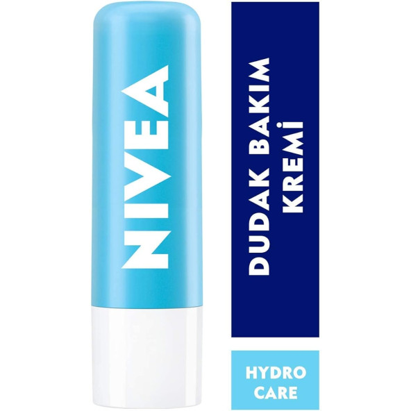 NIVEA Hydro Care Dudak Bakım Kremi, 24 Saat Nem, Aloe Vera, Saf Su ve Doğal Yağlar, SPF 15, Gün Boyu Dudak Bakımı, 4,8g