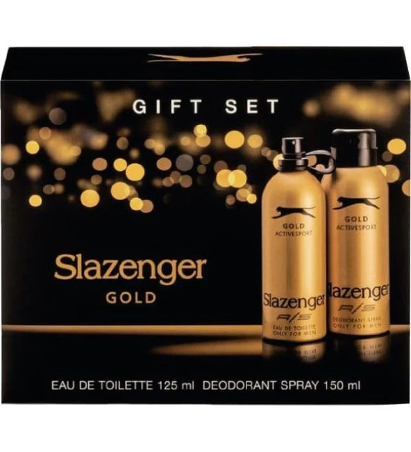 Slazenger Parfüm Gold Edt 125ml + 150ml Erkek Deodorant Kofre Set - Diş Beyazlatıcı Köpük Hediye