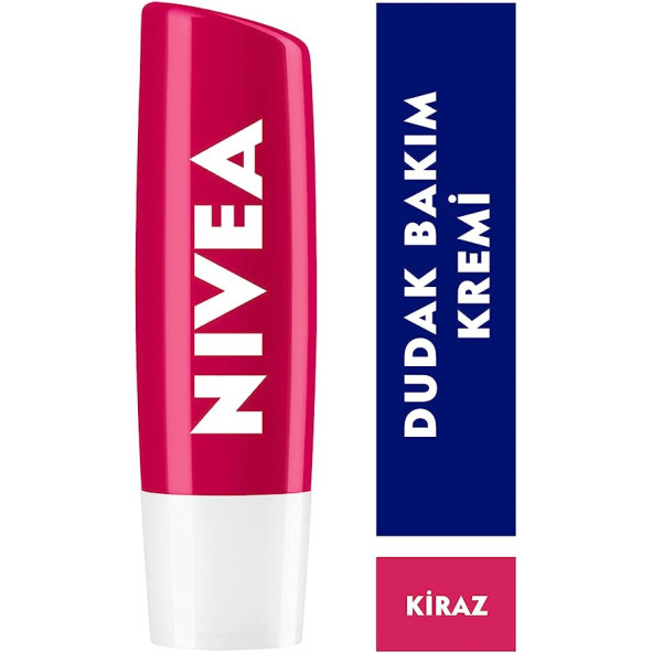 NIVEA Kiraz Dudak Bakım Kremi, 24 Saat Nem, Dudak Bakımı, Kiraz Kokusu, Hafif Kırmızı Işıltı (4,8gr) - 2