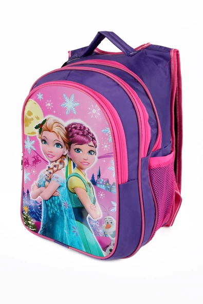 Lugmo Ortaokul İlkokul Çantası ve Beslenme Çantası 3 Cepli Pedli İkili Prenses Mor - 4