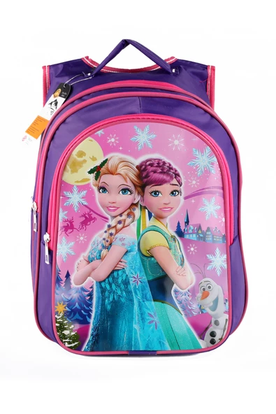 Lugmo Ortaokul İlkokul Çantası ve Beslenme Çantası 3 Cepli Pedli İkili Prenses Mor - 3