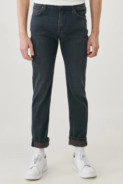 Lee L701012397 Koyu Mavi Erkek Rider Slim Fit Normal Bel Daralan Paça Kot Pantolon