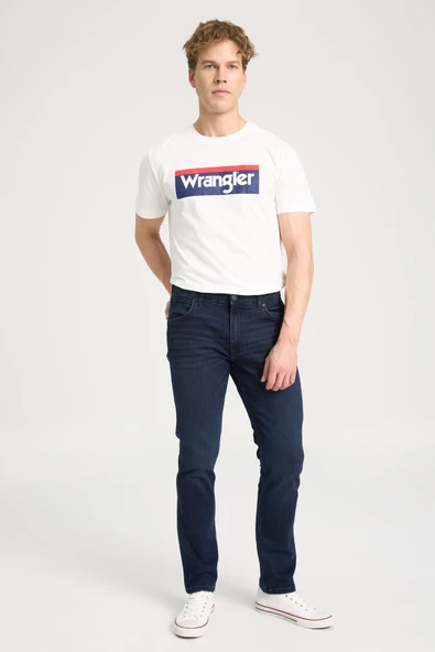 Wrangler W15QMN398 Lacivert Erkek Grensboro Regular Fit Normal Kesim Düşük Bel Düz Paça Kot Pantolon - 4