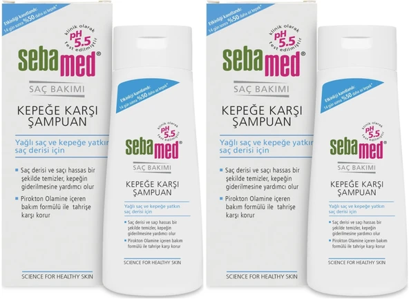Sebamed Şampuan 200ML Kepeğe Karşı (Yağlı ve Kepeğe yatkın saç derisi İçin) (2 Li Set)