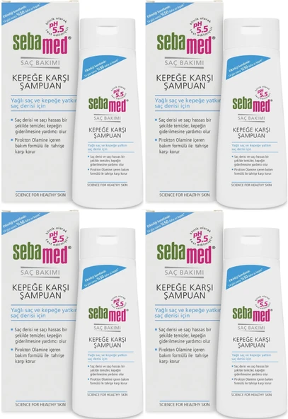 Sebamed Şampuan 200ML Kepeğe Karşı (Yağlı ve Kepeğe yatkın saç derisi İçin) (4 Lü Set)