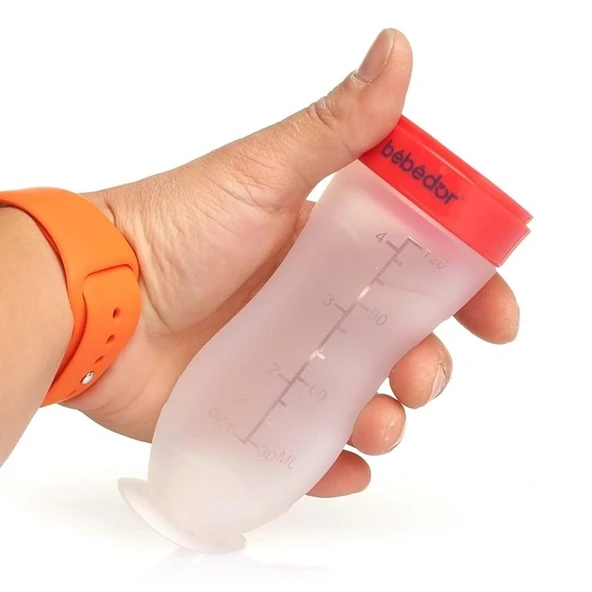 Bebedor Silikon Kaşıklı Biberon 120ML +6 Ay Şeffaf (Kod:7509) (2 Li Set) - 5