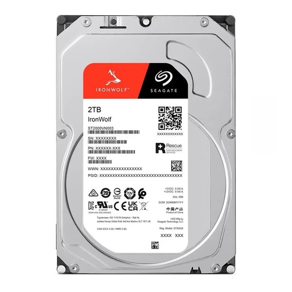 Seagate St2000Vn003 Ironwolf 2Tb 5400Rpm 256Mb Harddisk