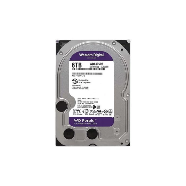 Wd Purple Wd64Purz 6Tb 256Mb 5400 Rpm 7/24 Güvenlik Diski
