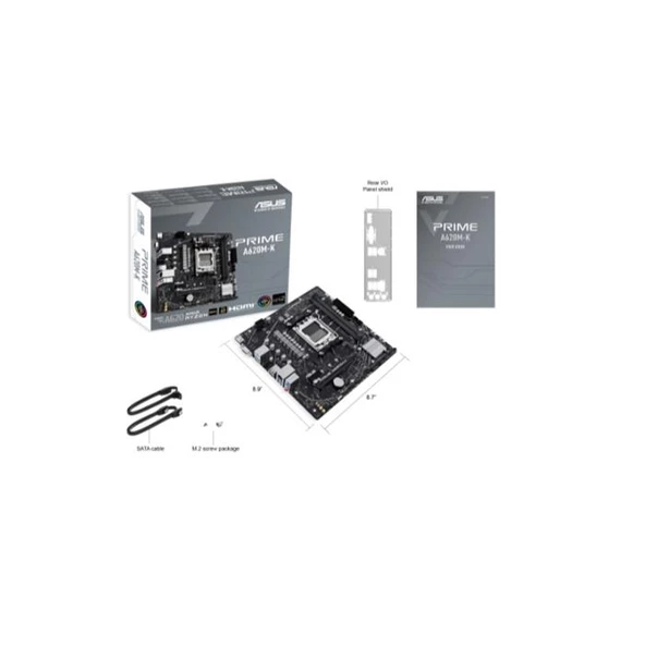 Asus Prıme A620M-K Ddr5 Hdmı Pcıe 16X V4.0 Am5 Matx - 2