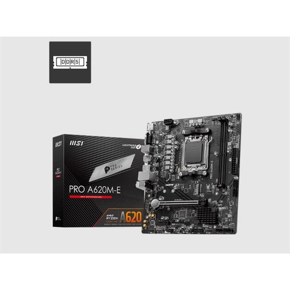 Msı Pro A620M-E Ddr5 Am5 6000(Oc) Hdmı Dp Usb 3.2 Matx ürün görseli 1