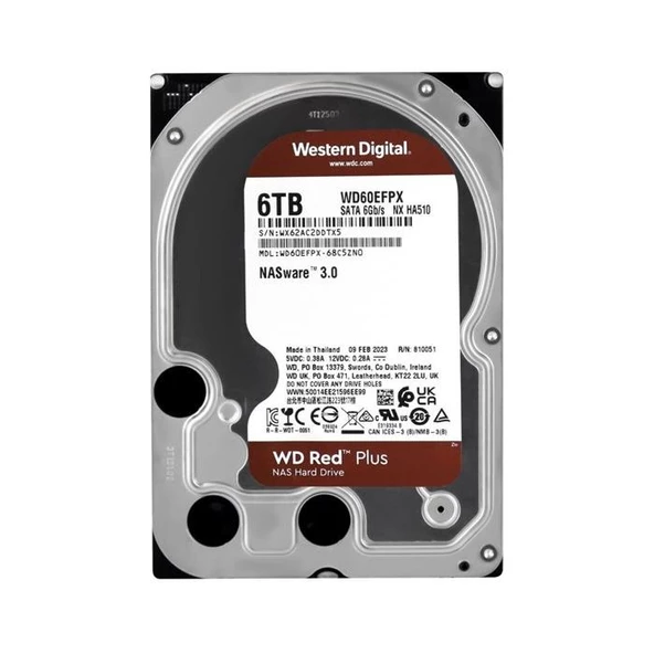Wd 6Tb Red 5400Rpm 256Mb Sata3 Wd60Efpx Nas Disk