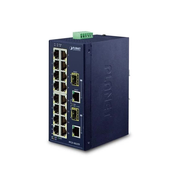 Planet PL-İFGS-1822TF 16 Port Endüstriyel Tip Yönetilemeyen Ethernet Switch