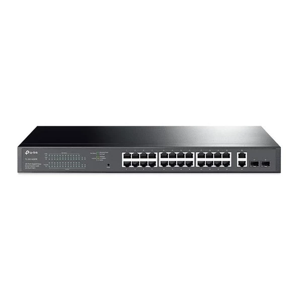 Tp-Link TL-SG1428PE 28 Port 10-100-1000 Poe+ Switch 2 Port SFP Çelik Kasa Rack Mount