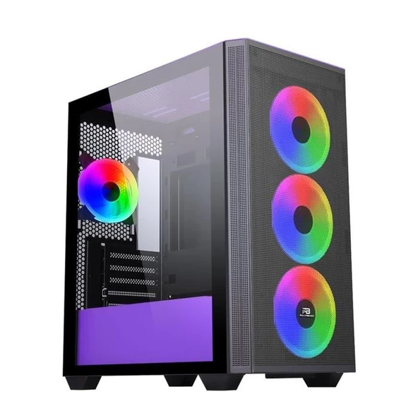 PowerBoost PB-P2252BP USB 3.0 ATX Mesh Ring ARGB Fan Mor Kasa 2252 Purple