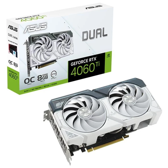 Asus Dual-Rtx4060Tı-O8G-Whıte Rtx4060Tı 8Gb Gddr6X 128Bit 3Xdp/1Xhdmı ürün görseli 1