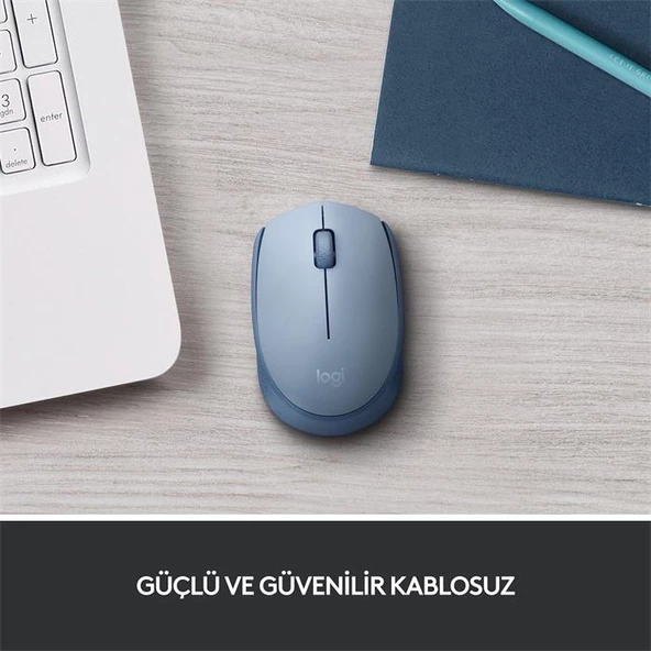 Logitech M171 Kablosuz Mouse Mavi-Gri 910-006866 - Resim 2