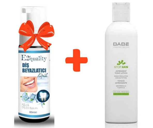 E2'quality Diş Beyazlatıcı Köpük + Babe Stop Akn Astrıngent Tonic Lotion 250 ML