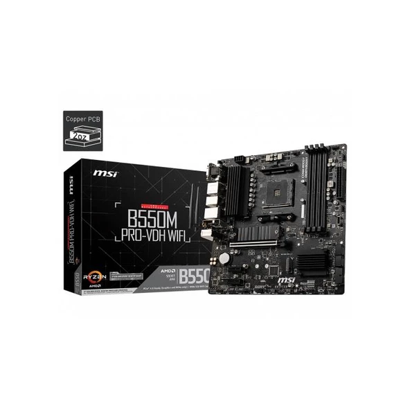 MSI B550M PRO-VDH DDR4 M2 PCIe NVME HDMI DP PCIe 16X v4.0 AM4 mATX