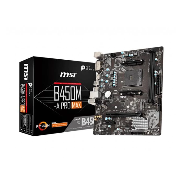 Msi B450M-A Pro Max Ddr4 Dvi Hdmi M.2 Matx Am4