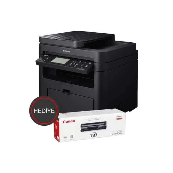 Canon Mf237W Lazer Yazıcı Tarayıcı Fotokopi Fax Wifi Lan + 2 Adet Crg737 Toner Hediye