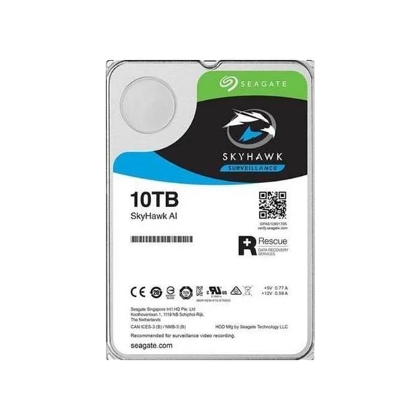 Seagate 10Tb 3.5" Skyhawk Rv Sensör 7200Rpm 256Mb Cache Sata 3.0 Harddisk St10000Ve0008 Harddisk