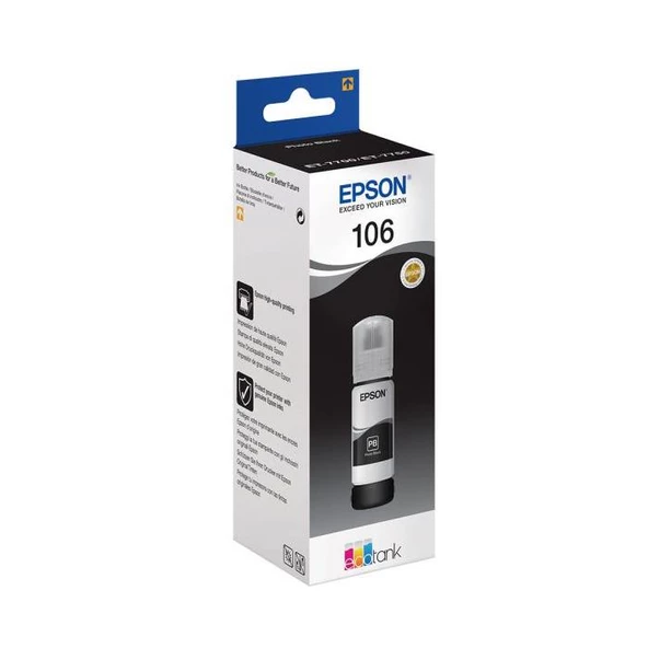 Epson 106 Photo Black Foto Siyah Şişe Mürekkep T00R140 L7160-7180