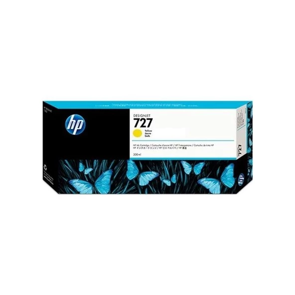 HP 727 Yellow Sarı 300ML Plotter Kartuşu F9J78A