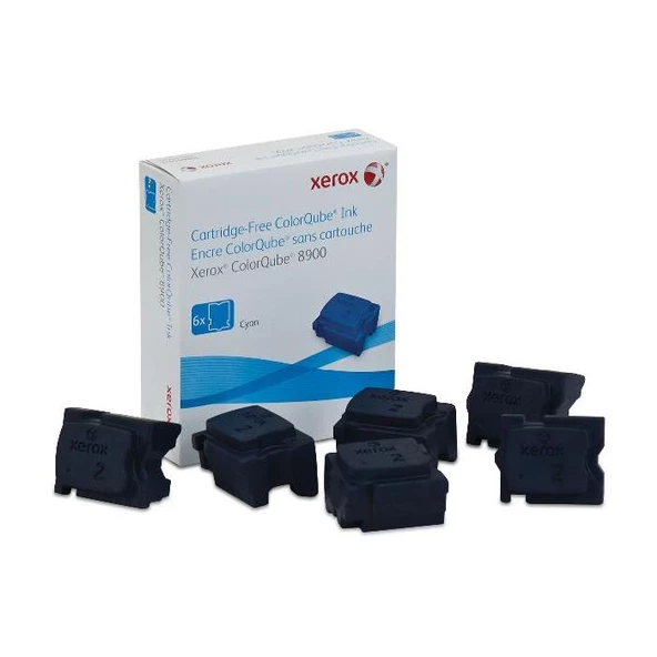 Xerox 108R01022 ColorQube 8900 Genuine Solid Ink Cyan Mavi 6 Stick
