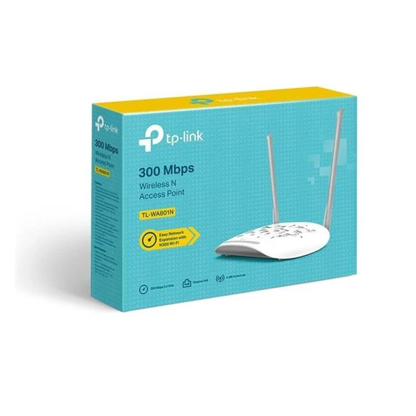 TP-Link Tl-Wa801N 300Mbps Wıreless N Access Poınt 1 Port 10/100Mbps 2*Sabit Çok Yönlü Anten